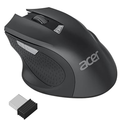 Acer PC Maus Kabellos, Ergonomische Funkmaus mit 800/1200/1600 DPI Einstellbar, 2,4 GHz mit USB-Empfänger, 6 Tasten Batteriebetrieben Kompatibel mit PC, Laptop und MacBook