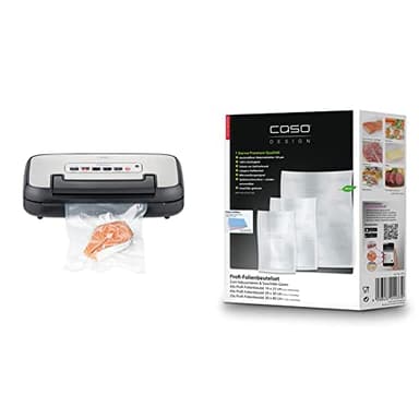 CASO VRH 590 advanced Vakuumierer - bis 125 Vakuumiervorgänge non-stop, 2,5 mm dicke Schweißnaht & Profi- Folienbeutel Set 5 / 40 St. 16x23 cm, 40 St. 20x30 cm, 20 St. 30x40 cm 150µm