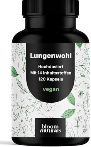 Lungenkraut Kapseln Hochdosiert - 120 Kapseln - Mit 14 Inhaltsstoffen, Vegan & Produziert in Deutschland - Verpackung kann variieren - Laborgeprüft
