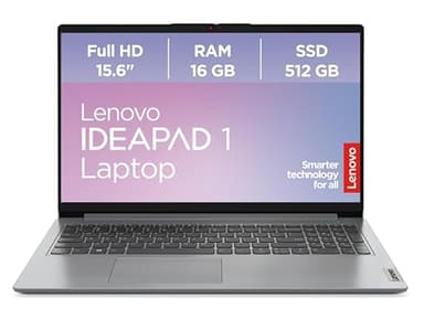Lenovo IdeaPad 1 Laptop | 15.6" Full HD Display | AMD Ryzen 5 7520U | AMD Radeon Grafik | 16GB RAM | 512GB SSD | Win11 | QWERTZ | Cloud Grau | 3 Monate Premium Care
