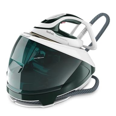 Tefal Pro Express Eco Dampfbügelstation, 2200 Watt, 7,5 bar Druck, 560 g/Min. Dampfstoß, 140 g/Min. kontinuierliche Dampfabgabe, Eco-Modus, Kalk-Kollektor, Smart-Temp-Technologie, waldgrün, GV9E21E0