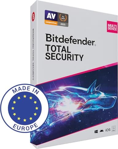 Bitdefender Total Security - 5 Geräte | 2 Jahre Abonnement | PC/Mac/Android/iOS | Aktivierungscode per Post