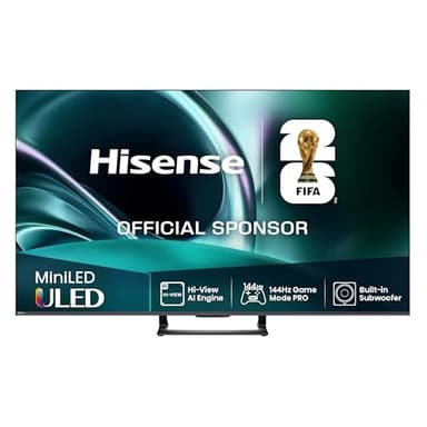Hisense 75U7Q Fernseher 75 Zoll, 4K Mini LED ULED, Smart TV, Hi-View AI Engine, 144Hz Game Mode Pro, FreeSync Premium, Built in Subwoofer, Dolby Vision IQ Atmos, Airplay, Sprachsteuerung[2025]
