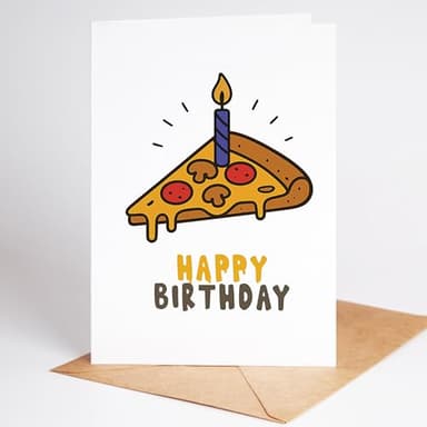 Lovely Cards - Pizza - lustige Geburtstagskarten für Frauen Männer - Mann Frau - Geburtstagskarte lustig - lustige Geburtstagsgeschenke - A6 (Klappkarte) 16.- 18. - 20. - 30. - 40. - 50. - 60.