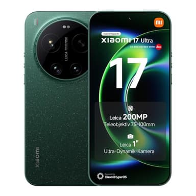XIAOMI 17 Ultra Smartphone 16+512 GB, Leica 200 MP Teleobjektiv (75–100 mm), Leica APO Optik, LOFIC HDR Technologie, HyperAI, Starlit Grün, 3 Jahre Garantie