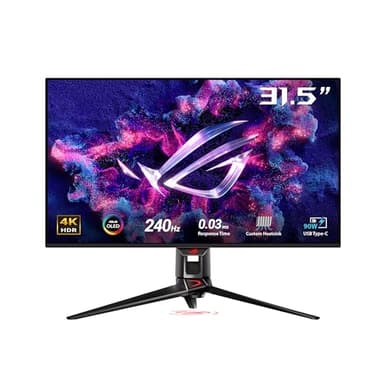 ASUS ROG Swift OLED PG32UCDMZ 81,28 cm (32 Zoll) 4K Gaming Monitor (QD-OLED Panel, 3840 x 2160, 240 Hz, 0,03 ms Reaktionszeit, G-SYNC Compatible, VESA DisplayHDR 400, DisplayPort, HDMI, USB-C)