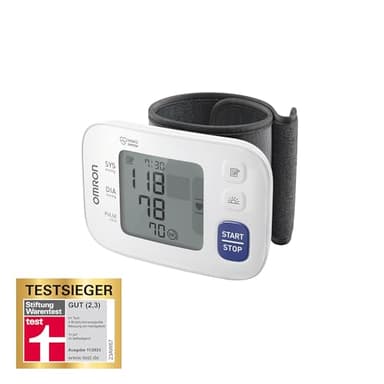 OMRON RS4 Automatisches Handgelenk-Blutdruckmessgerät, Testsieger Stiftung Warentest 11/2023, klinisch validiert, mit Speicher, Positionierungssensor für genaue Messung, Manschettensitzkontrolle