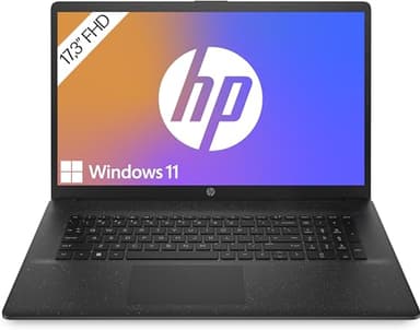 HP Laptop mit 17,3" FHD Display, AMD Ryzen 5 7520U, 8GB DDR5 RAM, 512 GB SSD, AMD Radeon-Grafik, Windows 11, QWERTZ, Schwarz inkl. 25 GB Dropbox-Speicher für 12 Monate