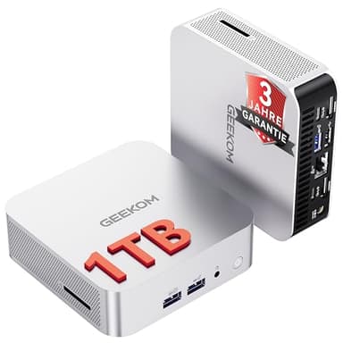 GEEKOM A6 Mini PC mit AMD Ryzen 7 6800H, 16GB aufrüstbarem DDR5 RAM (kein festgelegter LPDDR, bis zu 96 GB) + 1TB SSD, 3 Jahre Garantie, Mini PC mit Windows 11 Pro | Mini Computer für Gaming & Büro