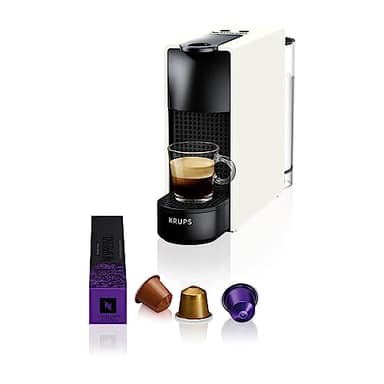 Nespresso Krups Essenza Mini Kaffeekapselmaschine – für Espresso und Lungo, 19 Bar für volles Aroma, ultrakompaktes Design in Weiß, ideal für kleine Küchen, energiesparend mit Auto-Off, Modell XN1101
