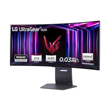 LG Ultragear™ 34GS95QE-B.AEU (34 Zoll) 21:9 Curved 800R UWQHD OLED Gaming-Monitor, 240Hz, AMD FreeSync™ Premium Pro, DisplayHDR™ True Black 400, 2X HDMI 2.1, Grau