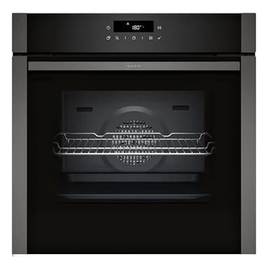 NEFF B6ACJ7AG3, N 50, Einbau-Backofen, 60 x 60 cm, Made in Germany, Versenkbare Tür, Pyrolyse & Easy Clean Hydrolyse Selbstreinigung, Air Fry samt Air Fry Blech, Backautomatik, Graphite-Grey