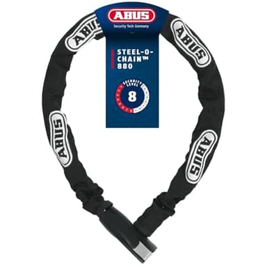 ABUS Kettenschloss Steel-O-Chain 880 – Fahrradschloss aus gehärtetem Stahl – ABUS-Sicherheitslevel 8 – Schwarz – 85 cm