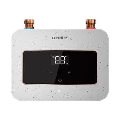 COMFEE' CWH3.5EA1W Mini Durchlauferhitzer 3,6 kW für Handwaschbecken, Elektrische Durchlauferhitzer Klein 230V Untertisch, Elektronisch geregelt, Druckfest, Sofortige Warmwasserbereitung, Platzsparend