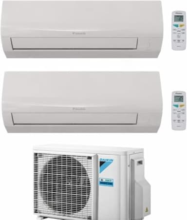 Daikin Sensira - Klimaanlage Dual Split 9000+12000 BTU 5 kW Inverter R32 A++ Wi-Fi integriert, neues Modell 2026, steuerbar über die Onecta-App von Daikin