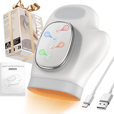 Verstellbares Handmassagegerät, Intelligenter Handmassager mit Wärmekompression zur Schmerzlinderung für Arthritis und Karpaltunnelsyndrom-Linderung