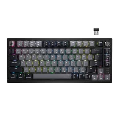 Corsair K65 Plus Wireless 75% RGB Hot-Swappable Mechanische Gaming-Tastatur - Vorgeschmierte Corsair MLX Red Linear Switches - Doppelschicht Geräuschdämpfung - PBT Tastenkappen - QWERTY NA - Schwarz