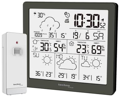 Technoline WD2200 - Wetterstation mit 3 Tage Wettervorhersage, Inklusive Außensender, Daten auf der Station und auf dem Handy (App direct weather)