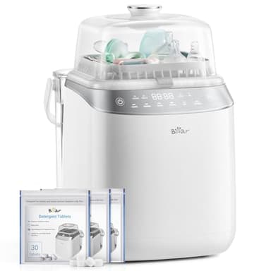 Bear Bottle Washer Pro | Automatischer Flaschenreiniger Sterilisator und Trockner für Babyflaschen & Milchpumpen-Teile | Inkl. 90 Reinigungstabletten | 99,99% Bakterienentfernung