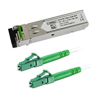 CONBIC® AON + LCA (8°) Glasfaserkabel Combo SFP Modul (FTTH) – Kompatibel NUR mit Fritz!Box 5530 5590 Fiber (NICHT mit anderen Routern/Switchen), Glasfaser-Transceiver (5m)