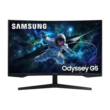 Samsung Odyssey G55C Curved Gaming Monitor 32 Zoll, Bildschirm mit VA-Panel, 2.560 x 1.440 Pixel, 1.000R Radius, HDR10, AMD FreeSync, 165 Hz, Reaktionszeit 1 ms (MPRT), LS32CG554EUXEN