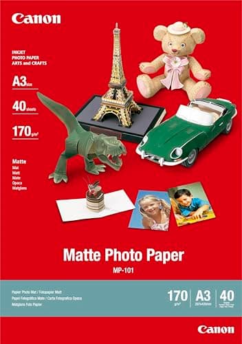 Canon Fotopapier MP-101 matt weiß - (DIN A3 40 Blatt) für Tintenstrahldrucker - PIXMA Drucker (170 g/qm)