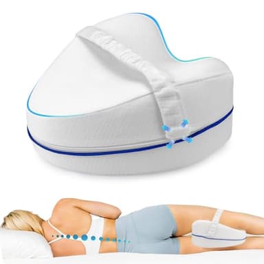 Kawaology Kniekissen für Seitenschläfer I Orthopädisches Bein-Kissen für schmerzfreien Schlaf I Ergonomisches Lagerungskissen aus visco-elastischem Memory-Schaum I atmungsaktiver Bezug
