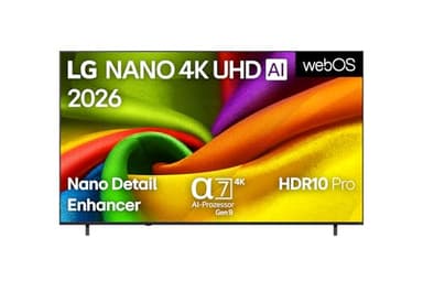 LG 65NU8E0B3LA TV 65 Zoll (165 cm) Nano 4K UHD TV (α7 Gen9 4K AI Prozessor, webOS 26, 60Hz (VRR bis zu 60Hz)) [Modelljahr 2026] [Energieklasse E]