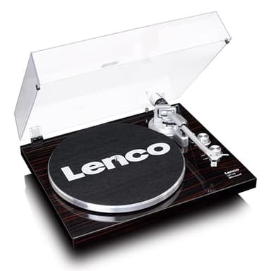 Lenco Vinyl Plattenspieler mit Bluetooth Ausgang - Riemenantrieb - Schallplattenspieler mit 2 Geschwindigkeiten 33/45 U/min - Anti-Skating - Bluetooth Turntable - Walnuss Dunkelbraun
