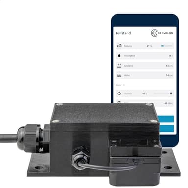 Senvolon Präzisions LiDAR WLAN Füllstandsanzeige und Füllstandsmesser für Zisterne o. Tank - Smartphone Steuerung in Echtzeit, 12m Messdistanz, Smarthome Integration, wasserdicht, Made in Germany