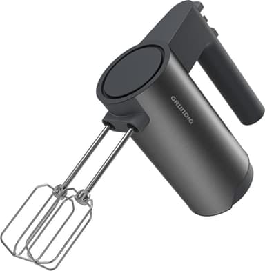 Grundig Delisia Novus™ HM 7140 Handmixer, 500 W Leistung, 4 Geschwindigkeitsstufen + Turbostufe, Hochwertige Edelstahl-Aufsätze, Soft Start: Antispritz-Funktion, Dark Inox/Schwarz