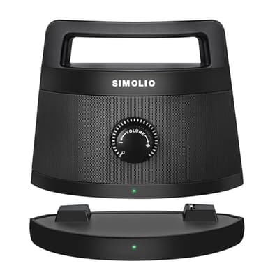 SIMOLIO TV Lautsprecher für Fernseher Kabellos, Tragbare Funklautsprecher für Senioren & Menschen, Externe TV Lautsprecher/Soundbar als Alternative zum Kinnkopfhörer, Lautstärkesteuerung, Schwarz