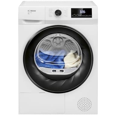 Bomann® Wärmepumpentrockner 8kg | kein Wasseranschluss nötig | Trockner m. Antiknitterfunktion | Wäschetrockner 15 Programme | Kondenstrockner | umweltfreundliches Kühlmittel R290 | WPT 7154 weiß