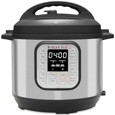 Instant Pot Duo 7-in-1-Multikocher 5,7 l – gebürstetes Edelstahl, großer Schnellkochtopf, Schongarer, Reiskocher, Sauteuse, Joghurtbereiter, Dampfgarer und Speisenwärmer, spülmaschinenfest