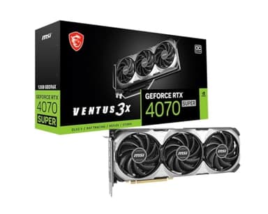 MSI GeForce RTX 4070 SUPER 12G Ventus 3X OC Grafikkarte, NVIDIA RTX 4070 SUPER, 12 GB GDDR6X Speicher, 21Gbps, PCIe 4.0, DLSS3.5