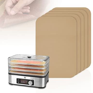 Aieve 5er Dörrfolie für Dörrautomat Fruchtleder kompatibel mit WMF KÜCHENminis Dörrgerät Antihaft Teflon Dauerbackfolie Dehydrator Dürrgerät Blätter, BPA-Frei