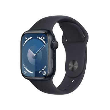 Apple Watch Series 9 (GPS, 41mm) - Aluminiumgehäuse Mitternacht mit Sportarmband Mitternacht, S/M (Generalüberholt)