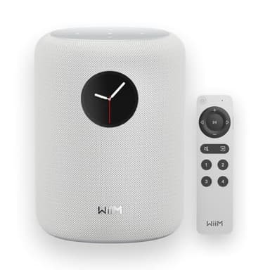 WiiM Sound Smart Speaker mit 1,8″ Touch-Display, Hi-Res 24 Bit/192 kHz, AI RoomFit™ Raumkorrektur, 100W Spitzenleistung, Wi-Fi 6E / Bluetooth 5.3, Multiroom & Stereo-Kopplung, Fernbedienung (Weiß)