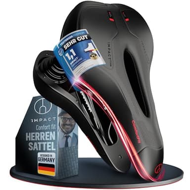 Impact® ComfortFit Fahrradsattel Herren Damen – Ergonomisch, Bequem & Schmerzfrei – Weicher Prostata- und Gel-Sattel für Mountainbike, MTB, City, Trekking & E-Bike