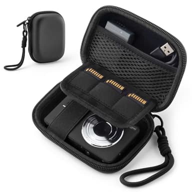 TYSORETY Digitalkamera Tasche Kompatibel mit CAMKORY/Kodak PIXPRO/Lecran/VAHOIALD/Canon IXUS 285 HS, Kleine Reisekameras Aufbewahrungshalter mit Netztasche für Zubehör SD-Karte