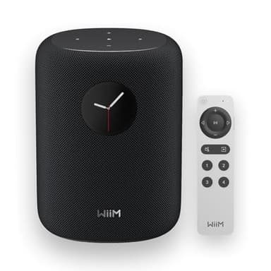 WiiM Sound Smart Speaker mit 1,8″ Touch-Display, Hi-Res 24 Bit/192 kHz, AI RoomFit™ Raumkorrektur, 100W Spitzenleistung, Wi-Fi 6E / Bluetooth 5.3, Multiroom & Stereo-Kopplung, Fernbedienung (Schwarz)