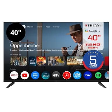 Stream System Google TV Smart 40 Zoll, FullHD, HDR10, Frameless (ohne Rahmen), Google Assistent, integrierter Chromecast, 5 Jahre Garantie - Modell S40EX1GH (2026)