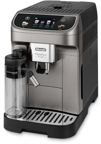 De'Longhi Magnifica Plus ECAM320.70.SB, Automatische Kaffeemaschine mit LatteCrema Hot für Automatischen Cappuccino, Farbiges Touch-Display, Extra-Shot Funktion, x2 Funktion, Titan Schwarz