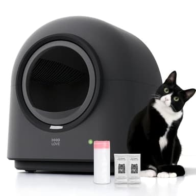 ABRCT Katzenklo Selbstreinigend Katzentoilette L1-PRO, Automatisches Katzenklo Elektrisches, APP-Steuerung, Selbstreinigendes Katzenklo für 2 Katzen Mehrere Katzen, Dunkelgrau