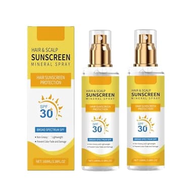 Kopfhautschutzspray Sonnenschutz LSF 30+, Premium Sonnenschutzspray, Haar Kopfhaut Sonnenschutz Mineral Spray, Hoher Schutz UVA und UVB für Kopfhaut und Scheitel (2)