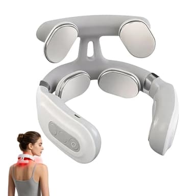 NackenmassagegeräT Mit WäRme & Impulsen, Elektrische NackenmassagegeräT Kabellos, 6 Modi & 16 Stufen Kraft, Klein Und Tragbar, Druck Abbauen, Muskeln Entspannen (1 Stück)
