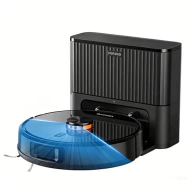 VONKO S6 Pro Saugroboter mit Wischfunktion und Absaugstation, 8000Pa Saugkraft,LiDAR 2.0 Laser Navigation,180 Min.Laufzeit,Teppicherkennung,App/Alexa,Ideal für Tierhaare,Hartböden,Graphitschwarz