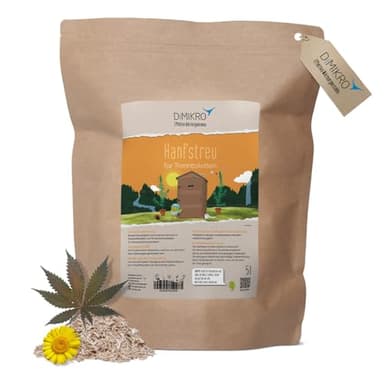 DIMIKRO Hanfstreu für Trenntoilette 5 l - hygienisch und biologisch abbaubar für Camping, Garten, Boot