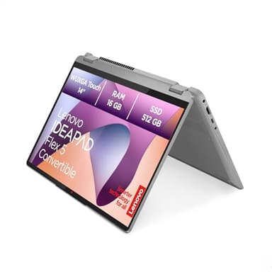 Lenovo IdeaPad Flex Convertible 5 Laptop | 14" WUXGA Display | AMD Ryzen 7 7730U | 16GB RAM | 512GB SSD | AMD Radeon Grafik | Windows 11 Home | QWERTZ | grau | 3 Monate Premium Care