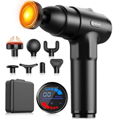 Muttertagsgeschenk,Massagepistole mit Wärmefunktion, AERLANG Massage Gun, Muskel Massage Gun Massagegerät mit LED Anzeige, Handmassagegeräte Massage Pistole mit 20verstellbaren Stufen&7 Massageköpfen